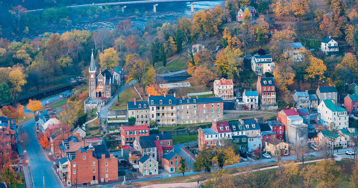 aerial view of harpers ferry by jesse lee tucker
