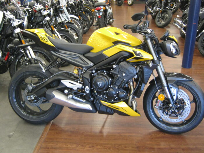 2024 Triumph Street Triple 765 RS in Cosmic Yellow at Chesapeake Cycles in Annapolis, Maryland