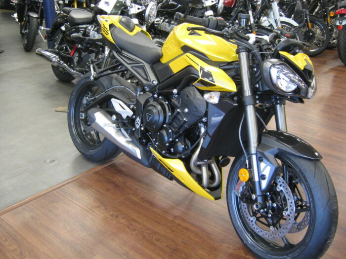 2024 Triumph Street Triple 765 RS in Cosmic Yellow at Chesapeake Cycles in Annapolis, Maryland