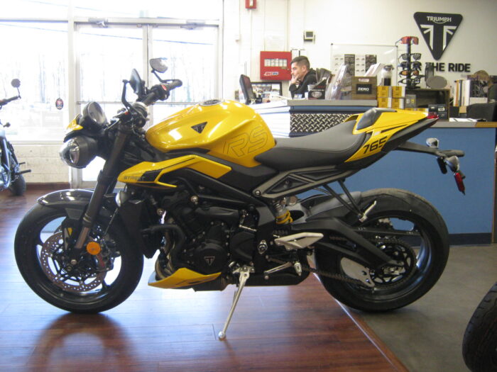 2024 Triumph Street Triple 765 RS in Cosmic Yellow at Chesapeake Cycles in Annapolis, Maryland