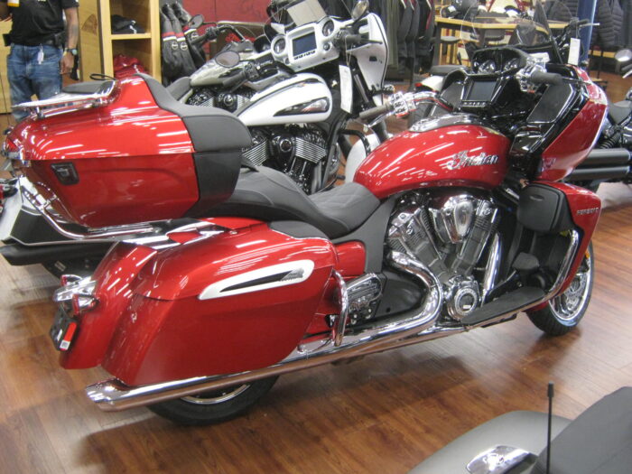 2024 Indian Pursuit Limited with Powerband Audio in Sunset Red Metallic at Chesapeake Cycles in Annapolis MD