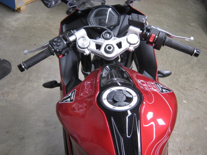 2025 Triumph Daytona 660 in Carnival Red and Sapphire Black at Chesapeake Cycles in Annapolis MD