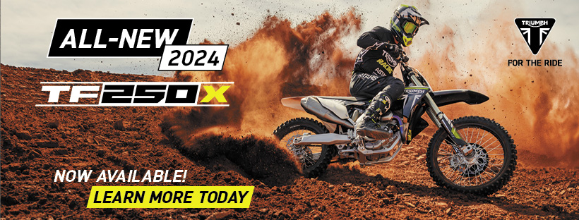 Triumph motocross tf-250X available now at Chesapeake Cycles in Annapolis Maryland