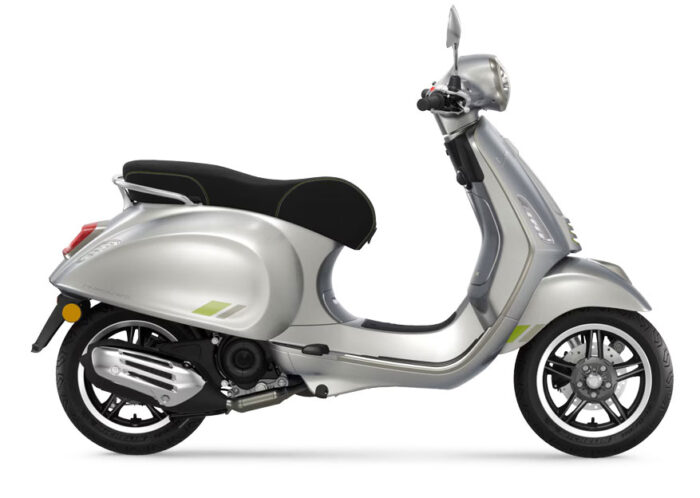 2025 Vespa Primavera 50 Tech in Grigio Ethusiasta Available at Chesapeake Cycles in Annapolis Maryland